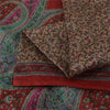 Sanskriti Vintage Sarees Light Brown Pure Silk Printed Sari 5+yd Craft Fabric