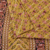 Sanskriti Vintage Sarees Yellow 100% Pure Silk Printed Sari 5+yd Craft Fabric