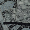 Sanskriti Vintage Sarees Gray Indian Pure Silk Printed Sari 6+yd Craft Fabric
