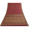 Sanskriti Vintage Sarees Red Indian 100%Pure Silk Printed Sari 5+yd Craft Fabric