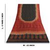 Sanskriti Vintage Sarees Black Bandhani Printed Pure Silk Sari 6+yd Craft Fabric