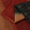 Sanskriti Vintage Sarees Black Bandhani Printed Pure Silk Sari 6+yd Craft Fabric
