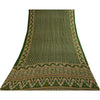 Sanskriti Vintage Sarees Green Indian Pure Silk Printed Sari 6yd Craft Fabric