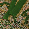 Sanskriti Vintage Sarees Green Indian Pure Silk Printed Sari 6yd Craft Fabric