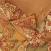 Sanskriti Vintage Sarees Orange Pure Silk Floral Printed Sari 6+yd Craft Fabric