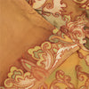 Sanskriti Vintage Sarees Orange Pure Silk Floral Printed Sari 6+yd Craft Fabric