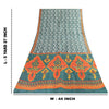 Sanskriti Vintage Sarees Green Indian Pure Silk Printed Sari 5+yd Craft Fabric