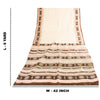 Sanskriti Vintage Sarees Ivory Indian Pure Silk Printed Sari 6yd Craft Fabric