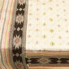 Sanskriti Vintage Sarees Ivory Indian Pure Silk Printed Sari 6yd Craft Fabric