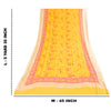 Sanskriti Vintage Sarees Yellow Pure Silk Floral Printed Sari 5+yd Craft Fabric