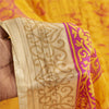 Sanskriti Vintage Sarees Yellow Pure Silk Floral Printed Sari 5+yd Craft Fabric