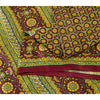 Sanskriti Vintage Sarees Green Indian Pure Silk Printed Sari 5+yd Craft Fabric