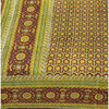 Sanskriti Vintage Sarees Green Indian Pure Silk Printed Sari 5+yd Craft Fabric
