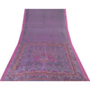 Sanskriti Vintage Sarees Gray Indian Pure Silk Printed Sari 5+yd Craft Fabric