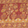 Sanskriti Vintage Sarees Cream Pure Silk Floral Printed Sari 5+yd Craft Fabric
