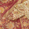 Sanskriti Vintage Sarees Cream Pure Silk Floral Printed Sari 5+yd Craft Fabric