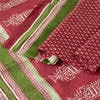 Sanskriti Vintage Sarees Red From India Pure Silk Printed Sari 5+yd Craft Fabric