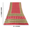 Sanskriti Vintage Sarees Red From India Pure Silk Printed Sari 5+yd Craft Fabric