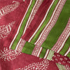 Sanskriti Vintage Sarees Red From India Pure Silk Printed Sari 5+yd Craft Fabric