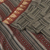 Sanskriti Vintage Sarees Gray Pure Silk Geometric Printed Sari 5+yd Craft Fabric