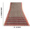 Sanskriti Vintage Sarees Gray Pure Silk Geometric Printed Sari 5+yd Craft Fabric