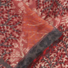 Sanskriti Vintage Sarees Peach Pure Georgette Printed Sari 6yd Craft Fabric
