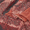 Sanskriti Vintage Sarees Peach Pure Georgette Printed Sari 6yd Craft Fabric
