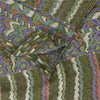 Sanskriti Vintage Sarees Green Pure Silk Abstract Printed Sari 5+yd Craft Fabric