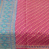 Sanskriti Vintage Sarees Pink Indian Pure Silk Printed Sari 5+yd Craft Fabric