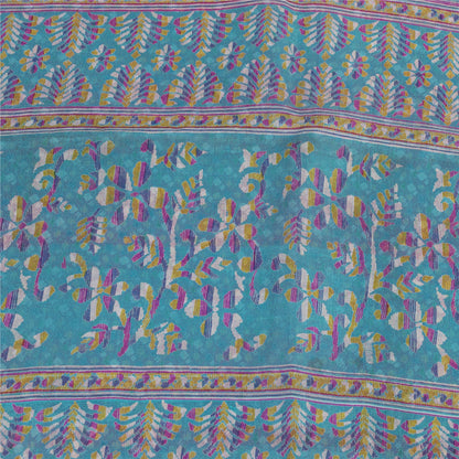 Sanskriti Vintage Sarees Pink Indian Pure Silk Printed Sari 5+yd Craft Fabric