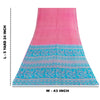 Sanskriti Vintage Sarees Pink Indian Pure Silk Printed Sari 5+yd Craft Fabric