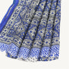 Sanskriti Vintage Sarees Blue & White 100% Pure Silk Printed Sari Craft Fabric