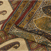 Sanskriti Vintage Sarees Cream Pure Silk Paisley Printed Sari 5+yd Craft Fabric