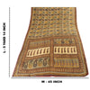 Sanskriti Vintage Sarees Cream Pure Silk Paisley Printed Sari 5+yd Craft Fabric