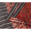 Sanskriti Vintage Sarees Red Indian Pure Silk Printed Sari 5+yd Craft Fabric