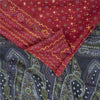 Sanskriti Vintage Sarees Red Indian Pure Silk Printed Sari 5+yd SoftCraft Fabric