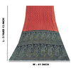 Sanskriti Vintage Sarees Red Indian Pure Silk Printed Sari 5+yd SoftCraft Fabric
