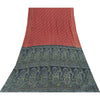 Sanskriti Vintage Sarees Red Indian Pure Silk Printed Sari 5+yd SoftCraft Fabric