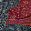 Sanskriti Vintage Sarees Red Indian Pure Silk Printed Sari 5+yd SoftCraft Fabric