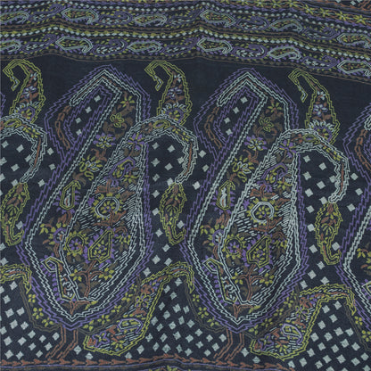 Sanskriti Vintage Sarees Red Indian Pure Silk Printed Sari 5+yd SoftCraft Fabric