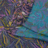 Sanskriti Vintage Sarees Blue Indian 100%Pure Silk Printed Sari 6yd Craft Fabric