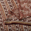 Sanskriti Vintage Sarees Brown Indian Pure Silk Printed Sari 6yd Craft Fabric