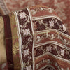 Sanskriti Vintage Sarees Brown Indian Pure Silk Printed Sari 6yd Craft Fabric