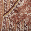 Sanskriti Vintage Sarees Brown Indian Pure Silk Printed Sari 6yd Craft Fabric