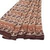 Sanskriti Vintage Sarees Brown Indian Pure Silk Printed Sari 6yd Craft Fabric