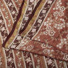 Sanskriti Vintage Sarees Brown Indian Pure Silk Printed Sari 6yd Craft Fabric