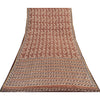 Sanskriti Vintage Sarees Brown Indian Pure Silk Printed Sari 6yd Craft Fabric