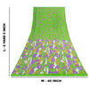 Sanskriti Vintage Sarees Green Pure Silk Floral Printed Sari 6+yd Craft Fabric