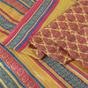 Sanskriti Vintage Sarees Pink & Cream Pure Silk Printed Sari 6+yd Craft Fabric