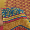 Sanskriti Vintage Sarees Pink & Cream Pure Silk Printed Sari 6+yd Craft Fabric